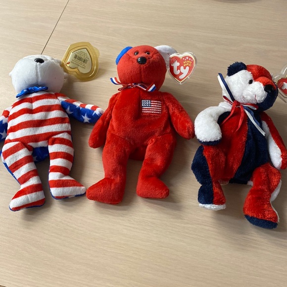 Ty Other - 3 Patriotic Beanies just in time for July 4th. Mint. New with tags/holders